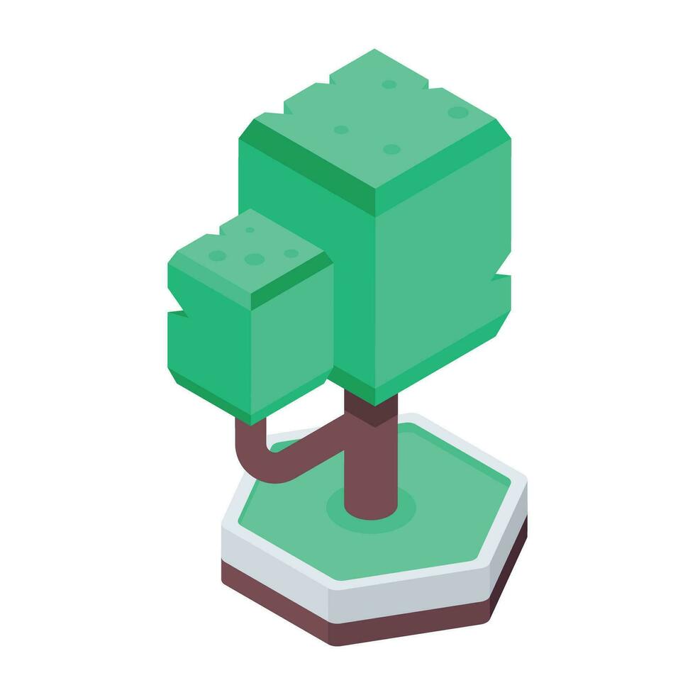 Trees Isometric Icon vector