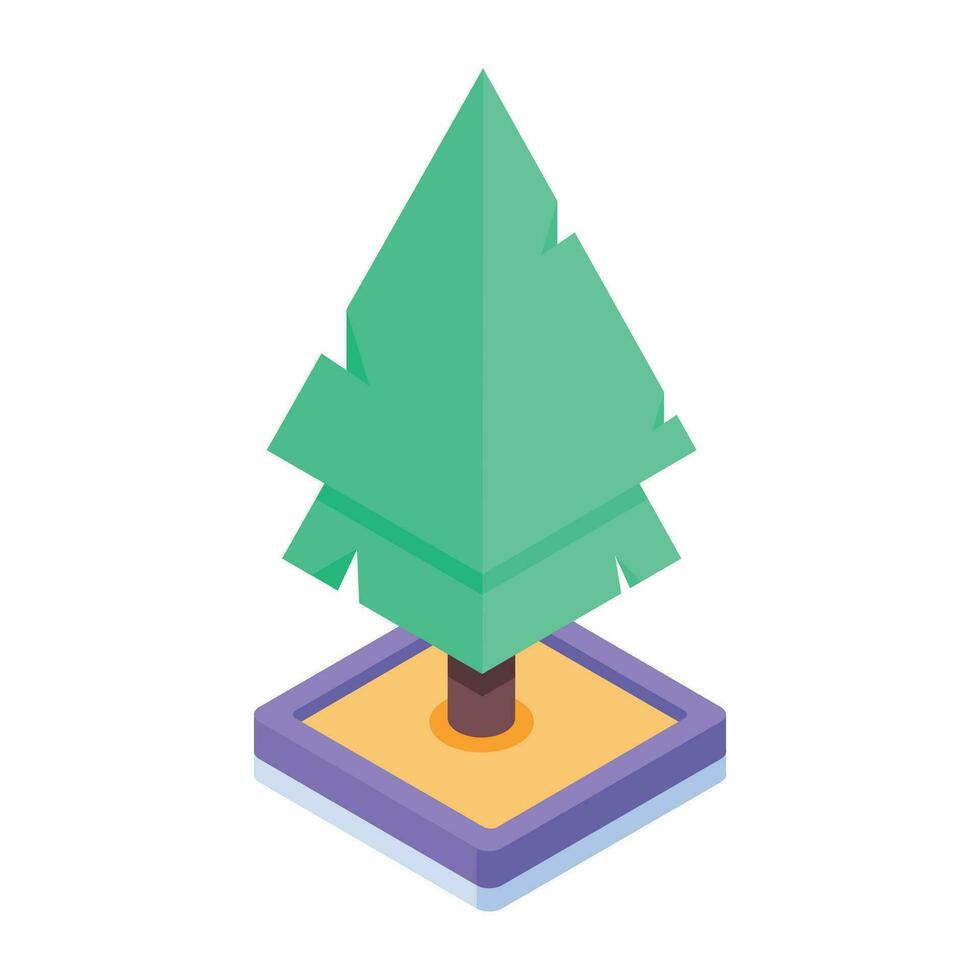 Trees Isometric Icon vector