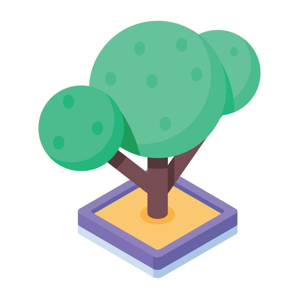 arboles isométrica icono vector