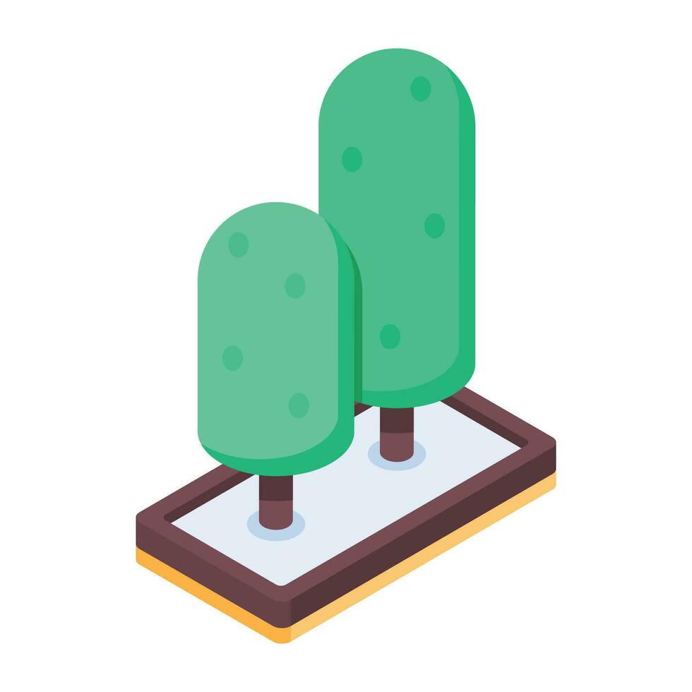 Trees Isometric Icon vector