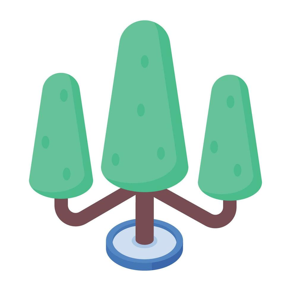 Trees Isometric Icon vector