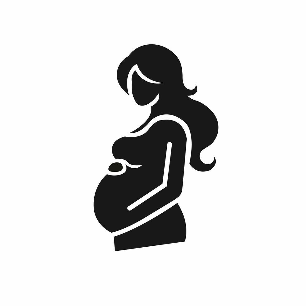 Pregnant woman simple icon. isolated vector illustration