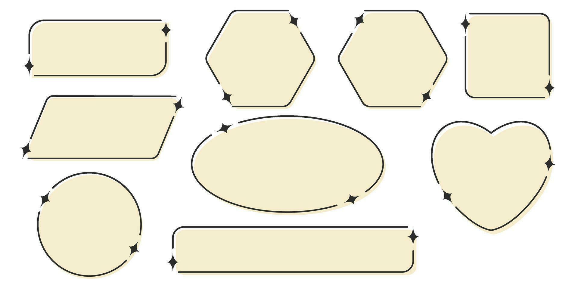 citar marco conjunto con fronteras para comentarios, titulares, citas, charlar, Blog, notas habla burbujas comunicación concepto. vector ilustración