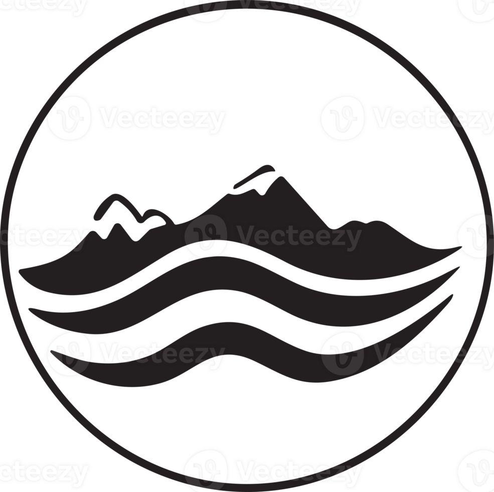 Mountain logo in tourism concept in minimal style for decoration png