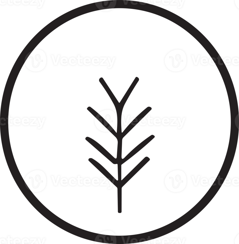 Flower or leaf logo in a minimalist style for decoration png