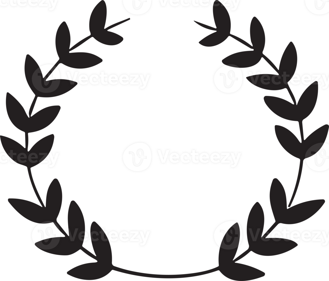 Hand drawn floral wreath logo for decoration png