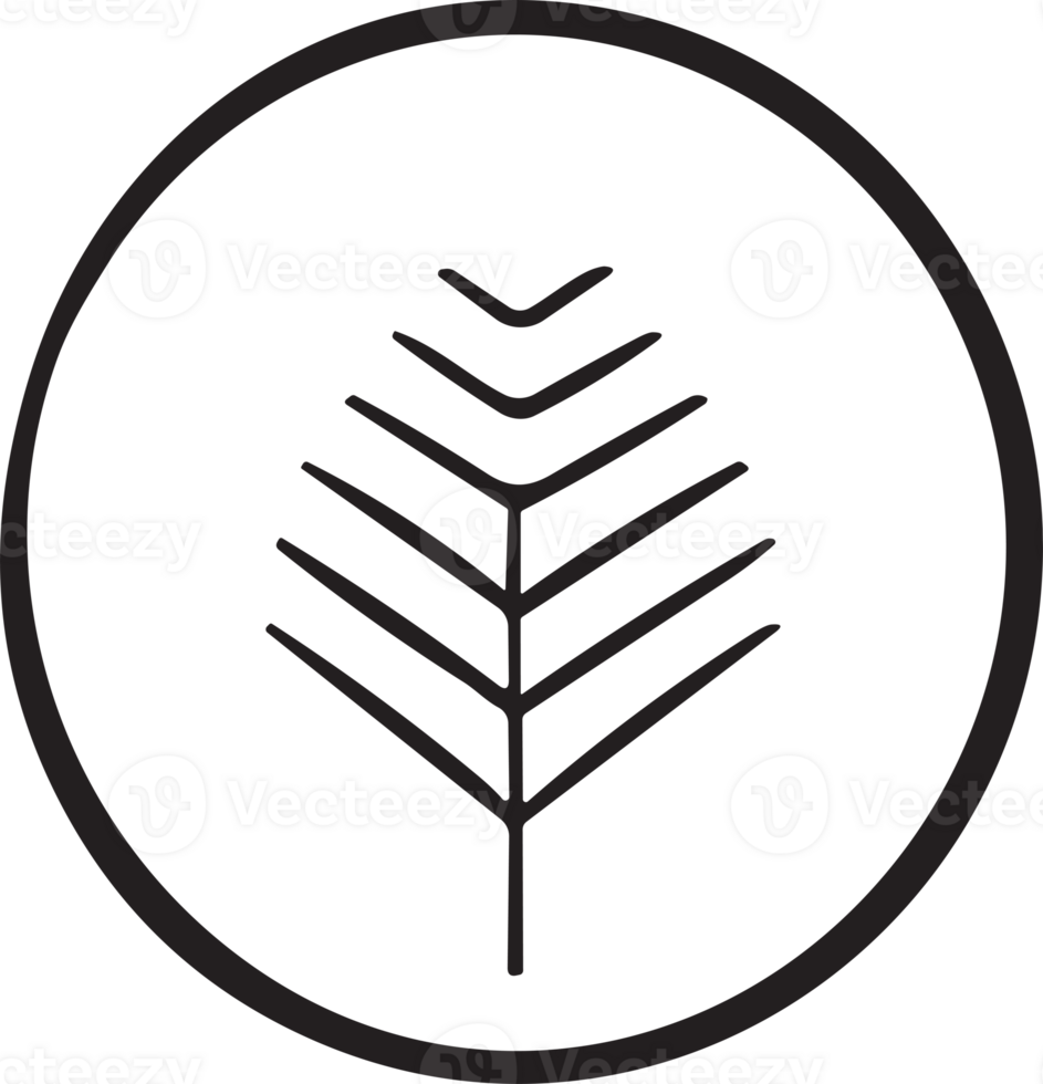 Flower or leaf logo in a minimalist style for decoration png