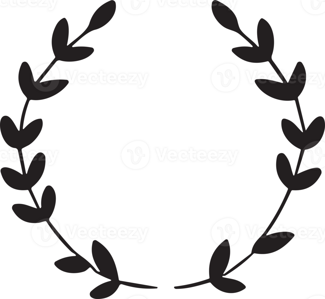 Hand drawn floral wreath logo for decoration png