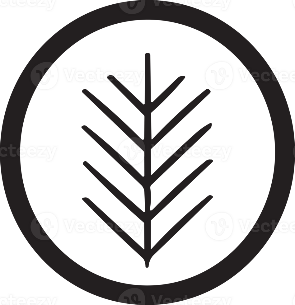 Flower or leaf logo in a minimalist style for decoration png