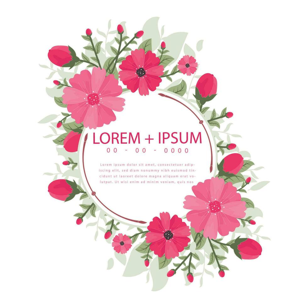 Floral love frame premium design vector