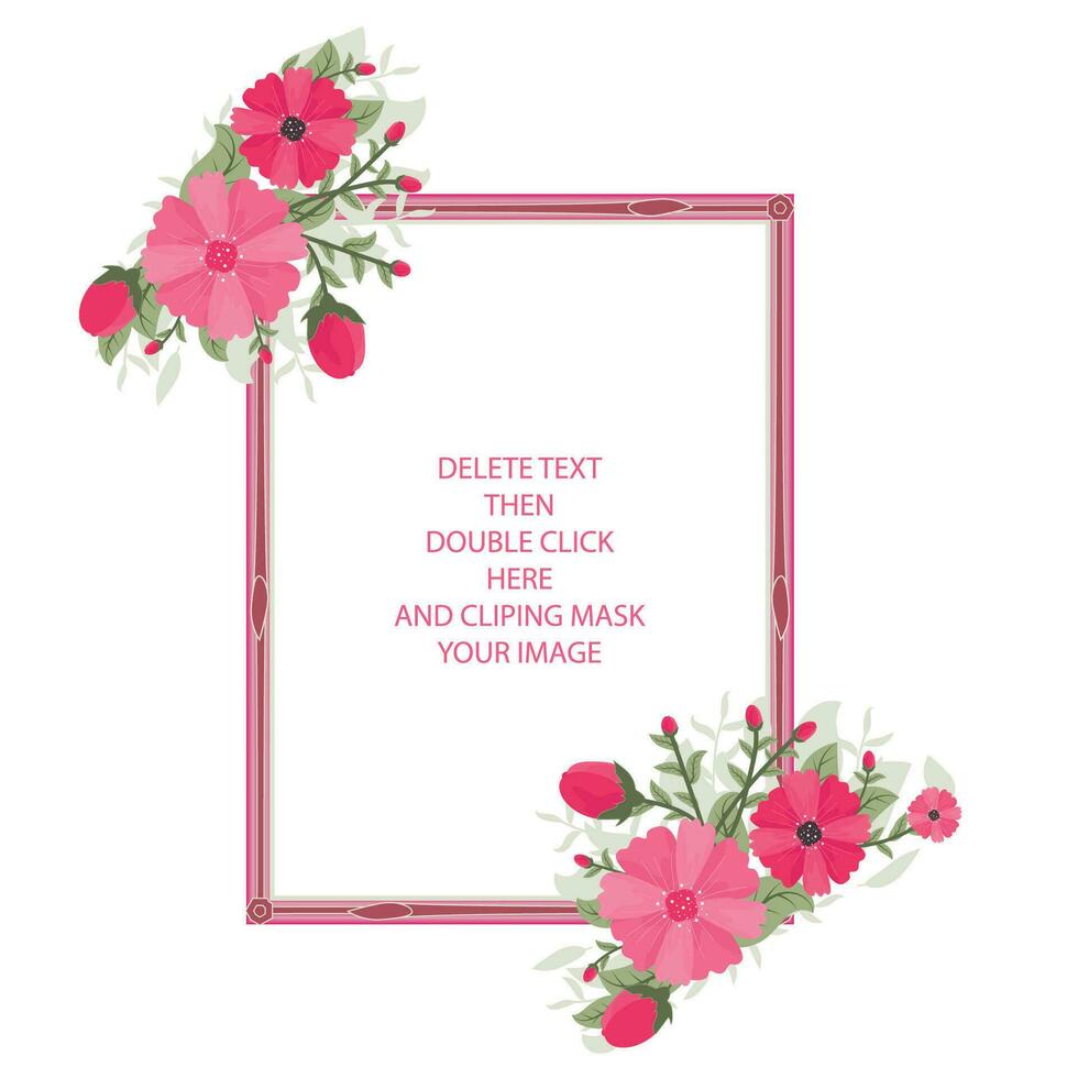 Floral love frame design free vector