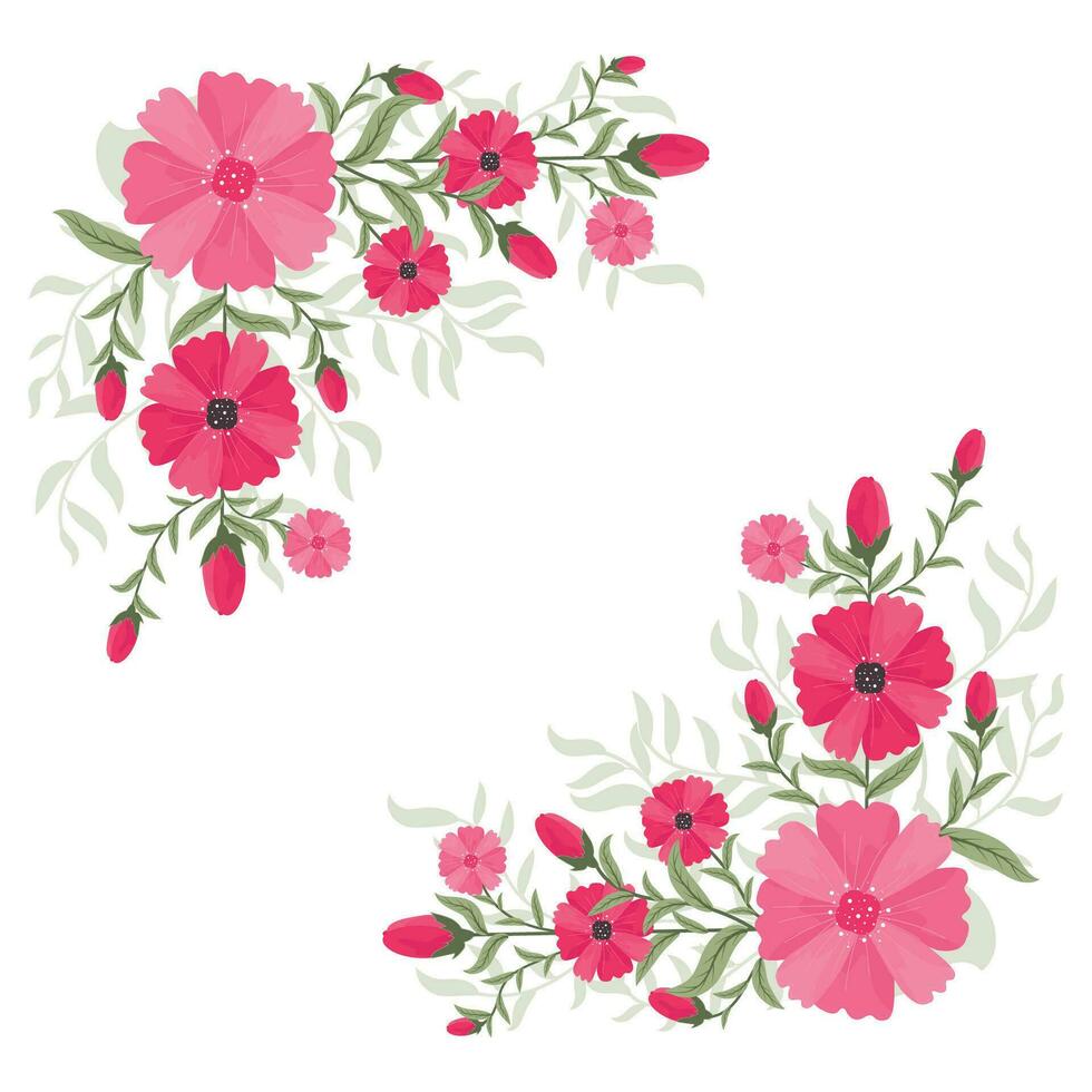 Floral love frame premium design vector