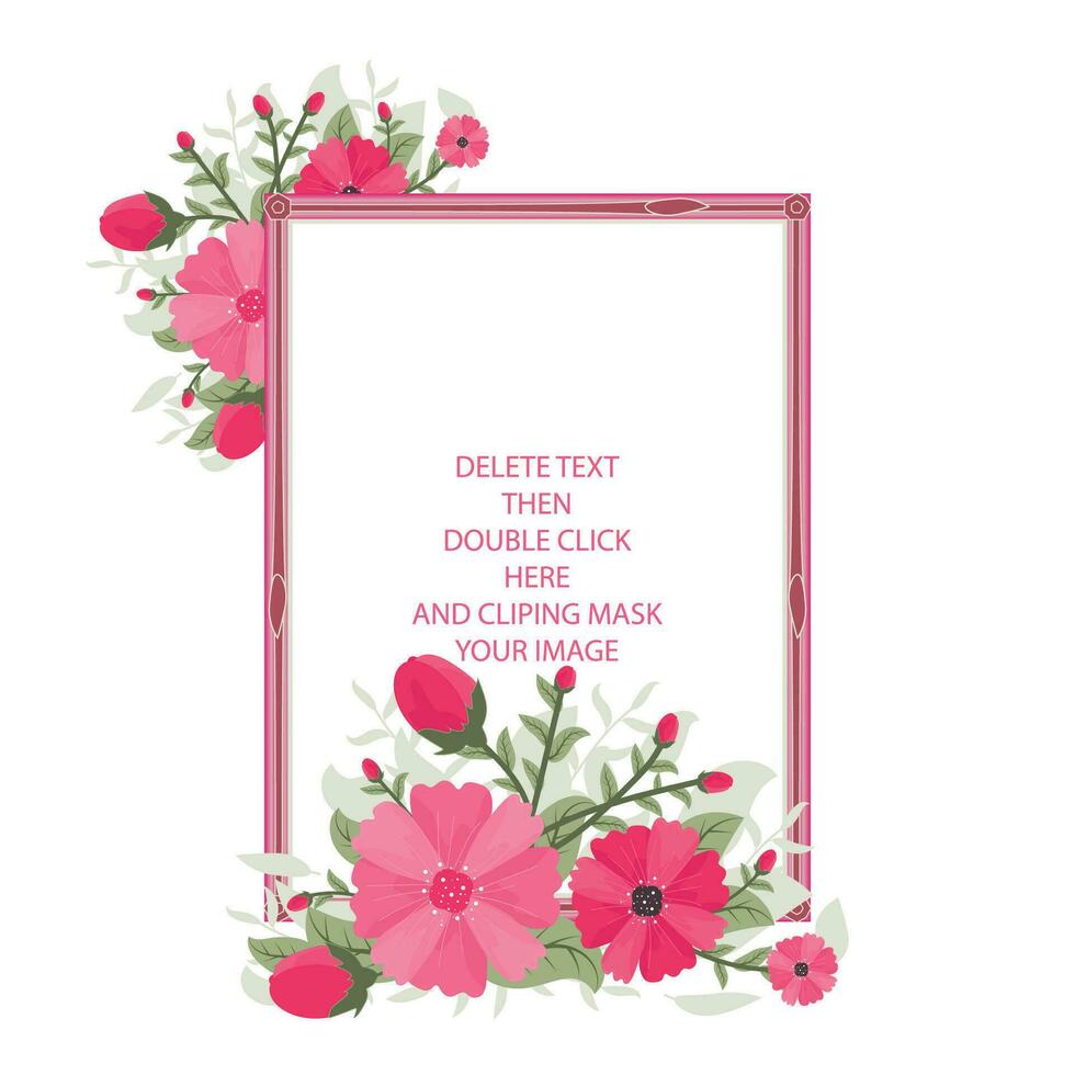 floral amor marco diseño gratis vector