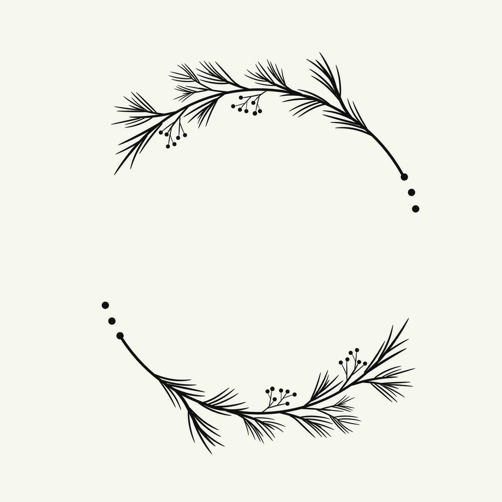 Frame of spruce branches  vector illustration,