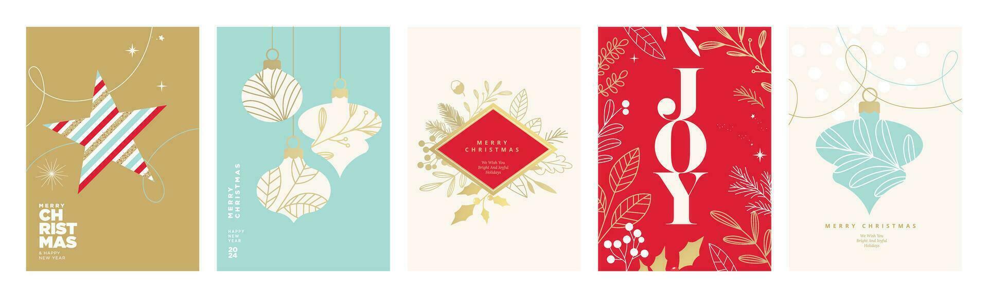 Merry Christmas and Happy New Year greeting card template. Vector illustrations for background, greeting card, party invitation card, website banner, social media banner, marketing material.