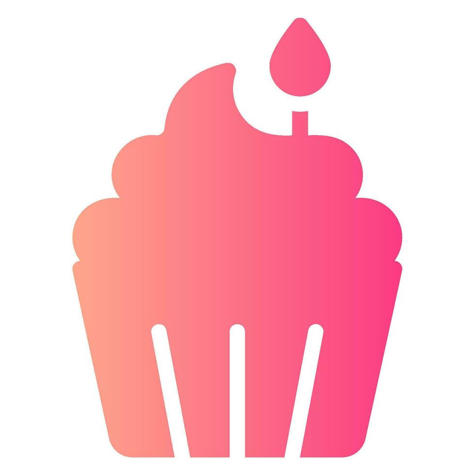 cupcake gradient icon vector