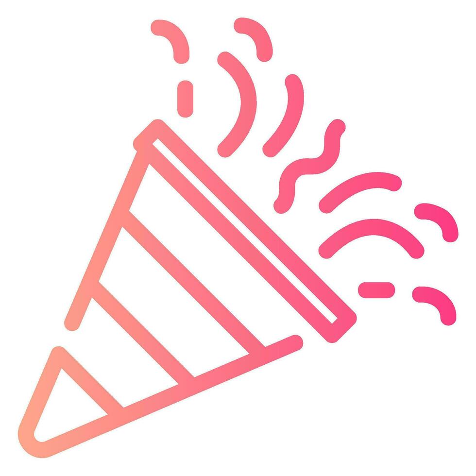 party popper gradient icon vector