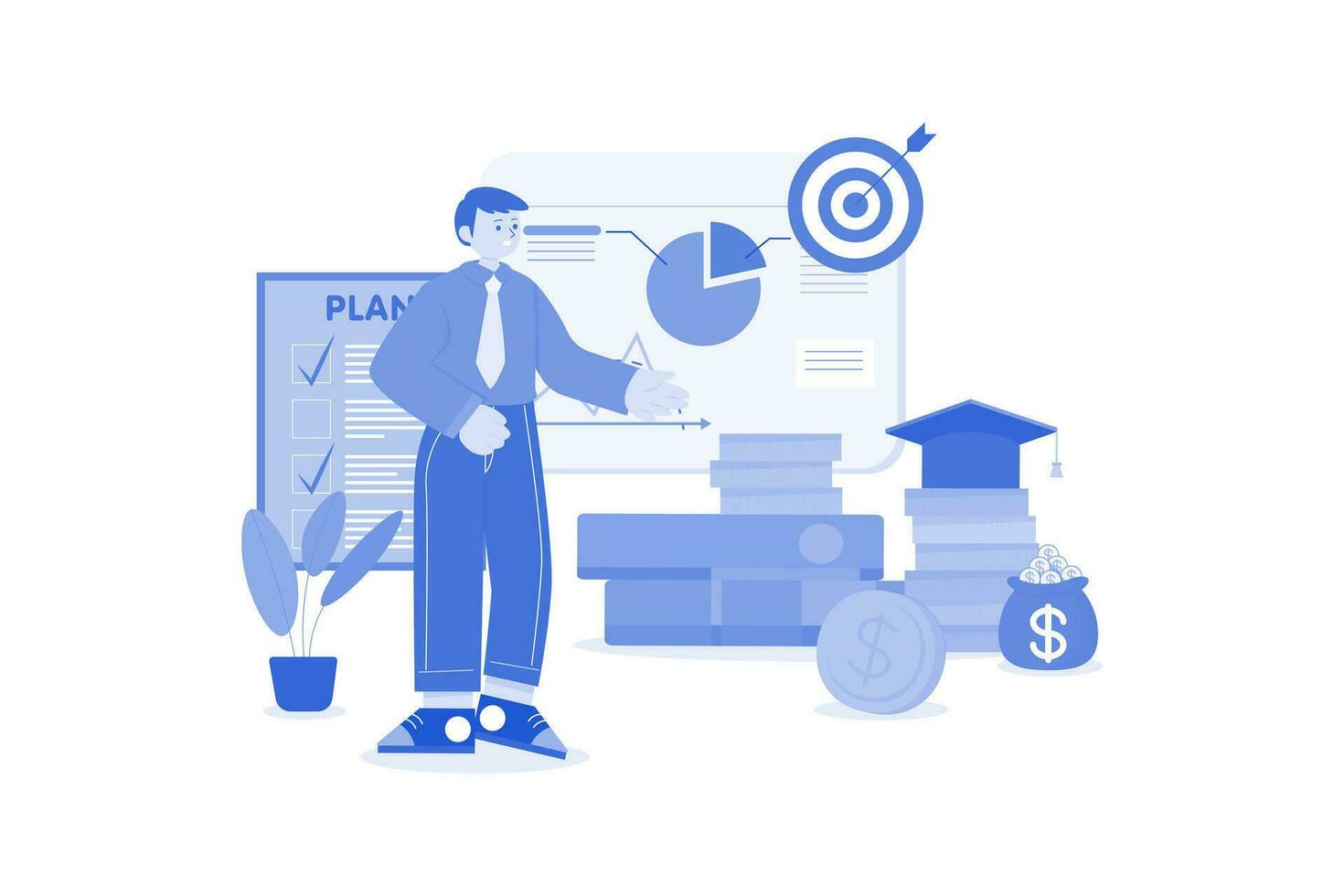 Business Education Illustration concept on a white background vector