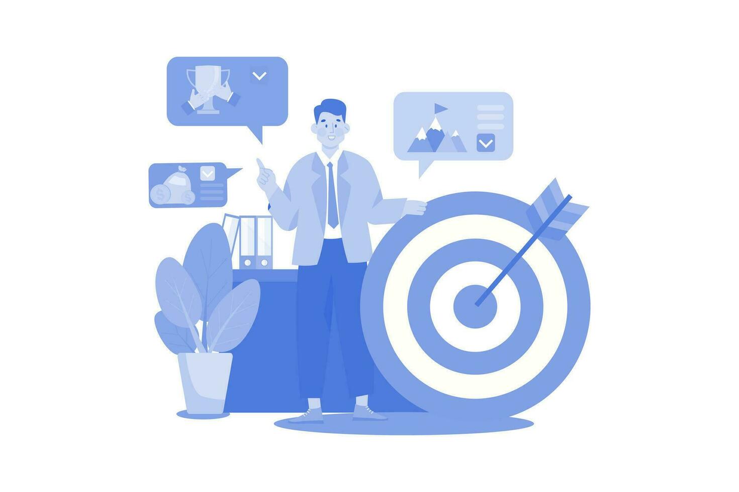 Target Achievement Illustration concept on a white background vector