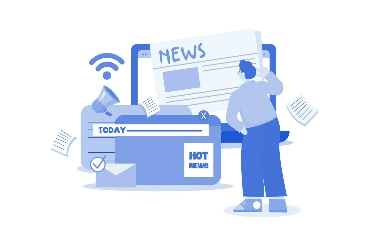 Online Informational Video Illustration concept on a white background vector