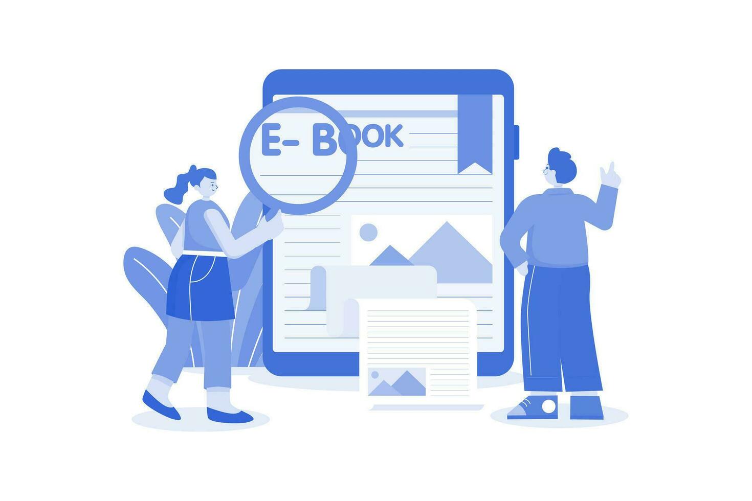 Search E-Book Illustration concept on a white background vector