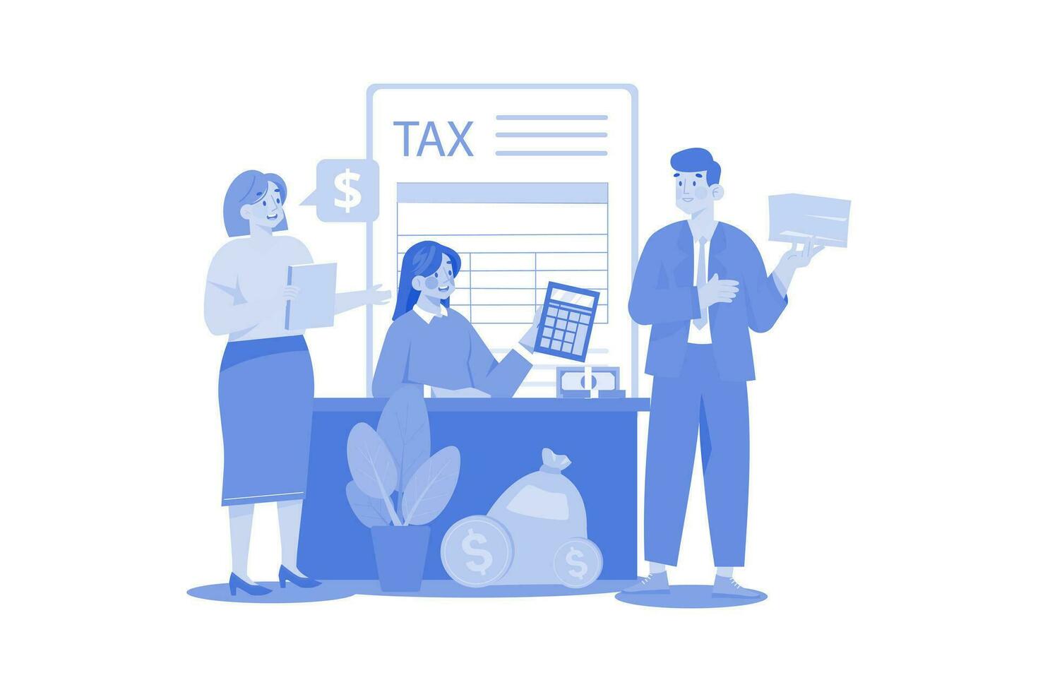 Financial Report Illustration concept on a white background vector