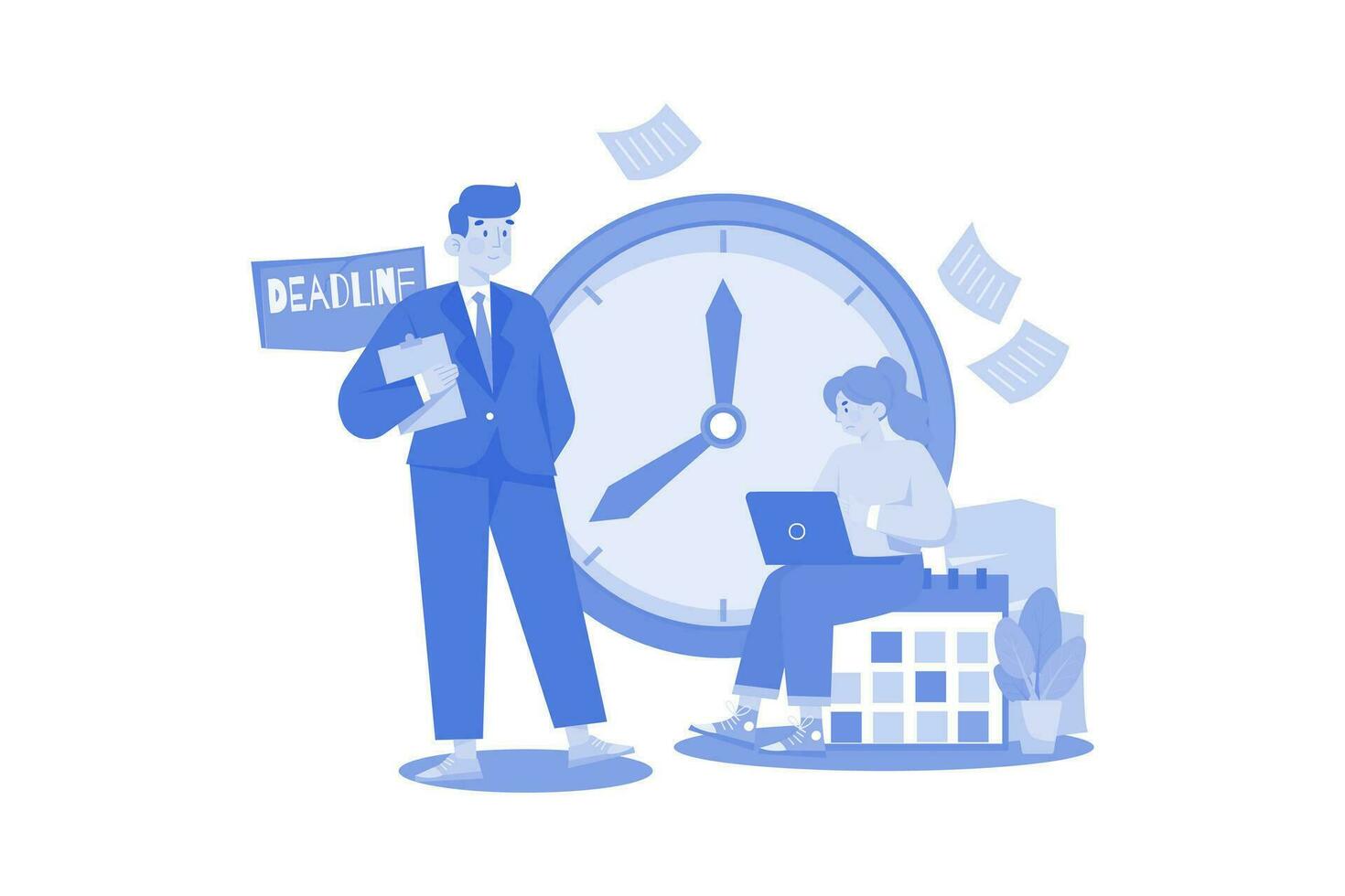 Work Deadline Illustration concept on a white background vector