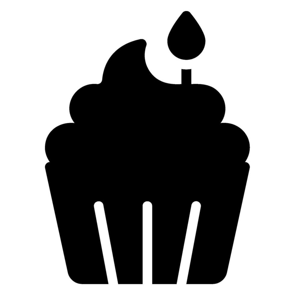 icono de glifo de cupcake vector