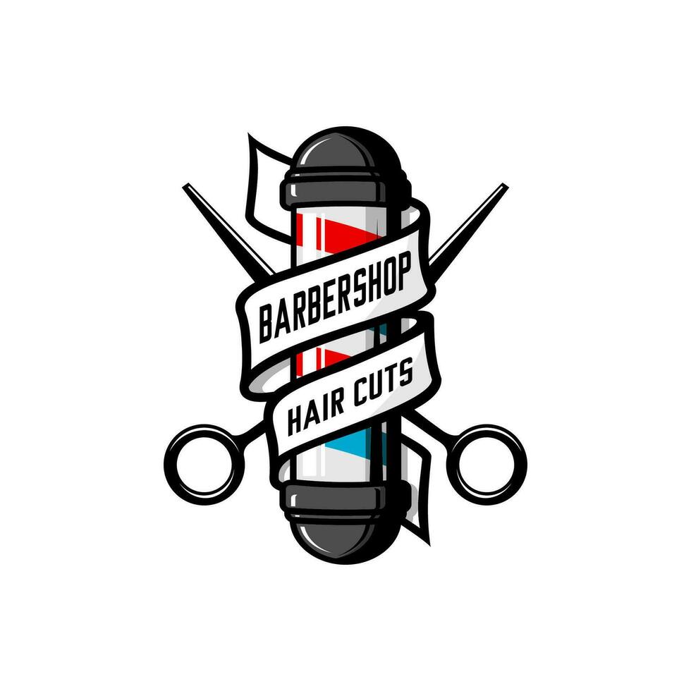 vector barbershop logo, barber scissors