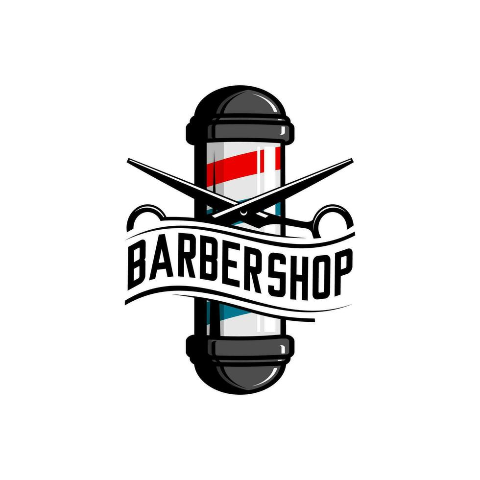 vector barbershop logo, barber scissors