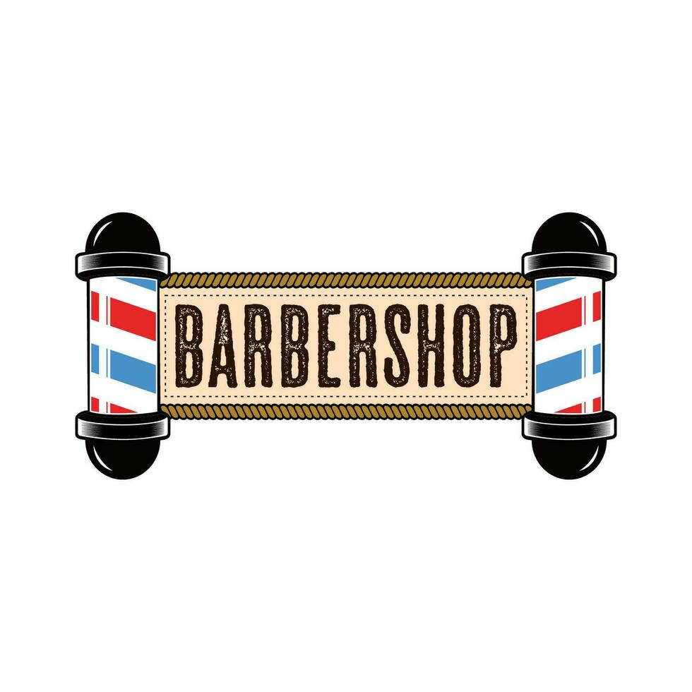 barbería logo vector. Barbero polo logo vector