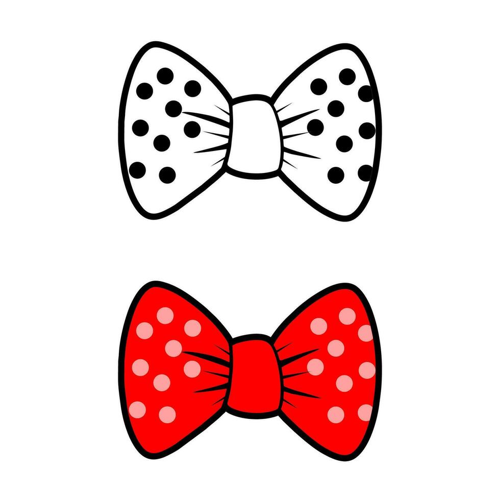 Red Bow Tie Vector Icon Illustration In Flat style