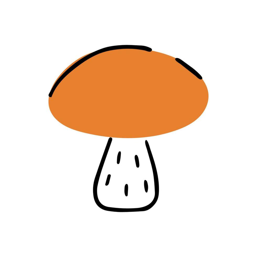 Cute mushroom illustration. Doodle vector illustration. Logo and symbol