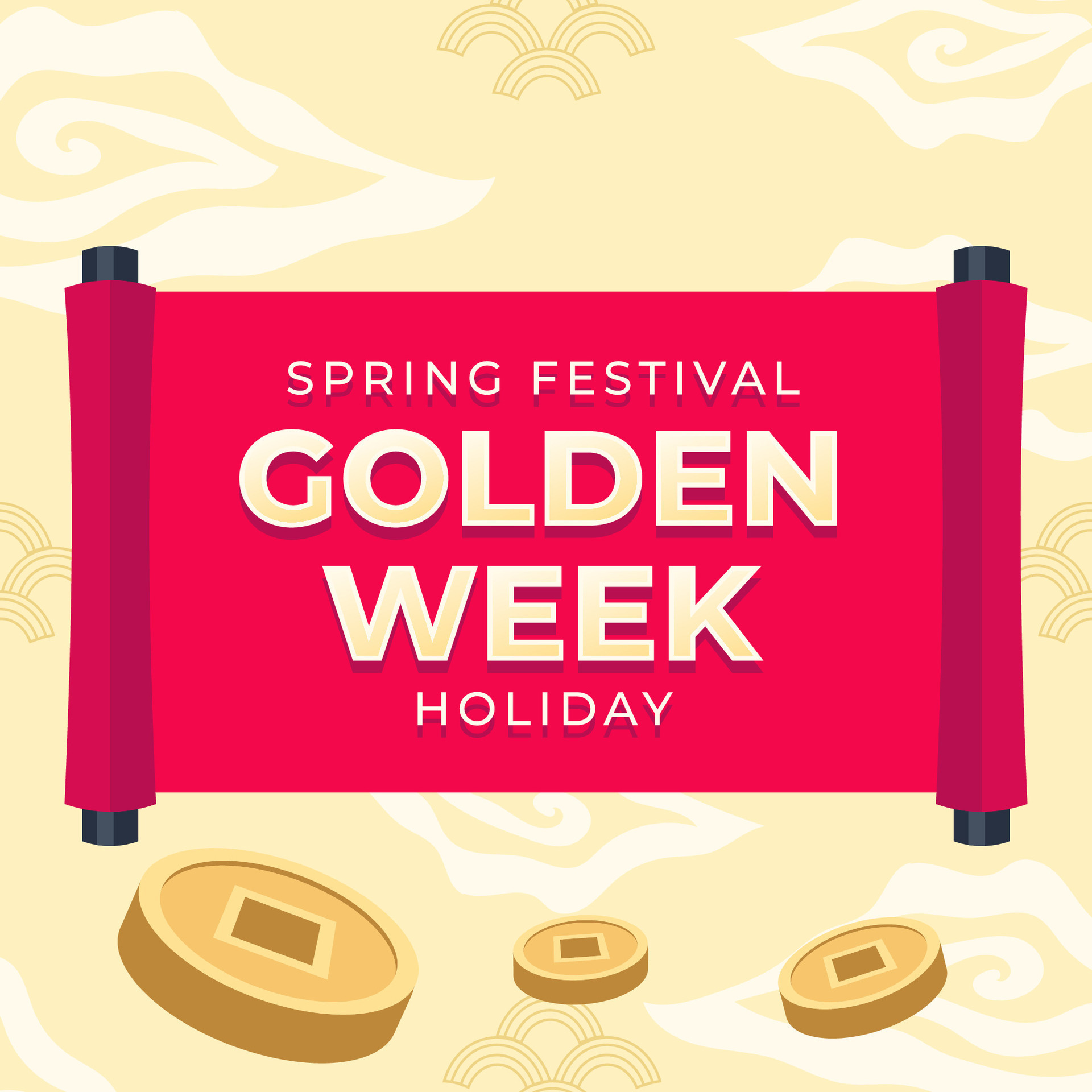 Happy Spring Festival Golden Week holiday. The Day of China