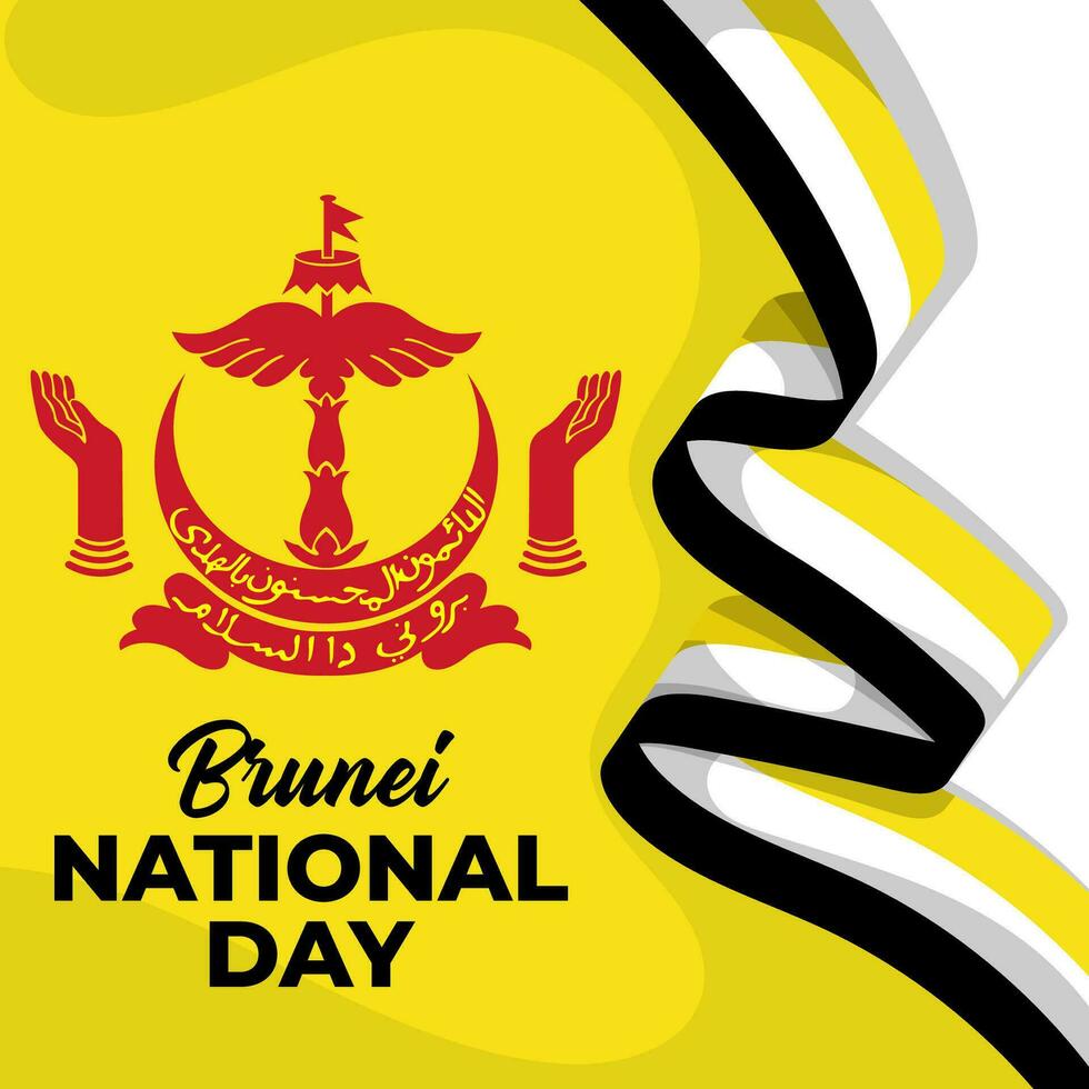 Happy Brunei National Day. The Day of Brunei illustration vector background. Vector eps 10