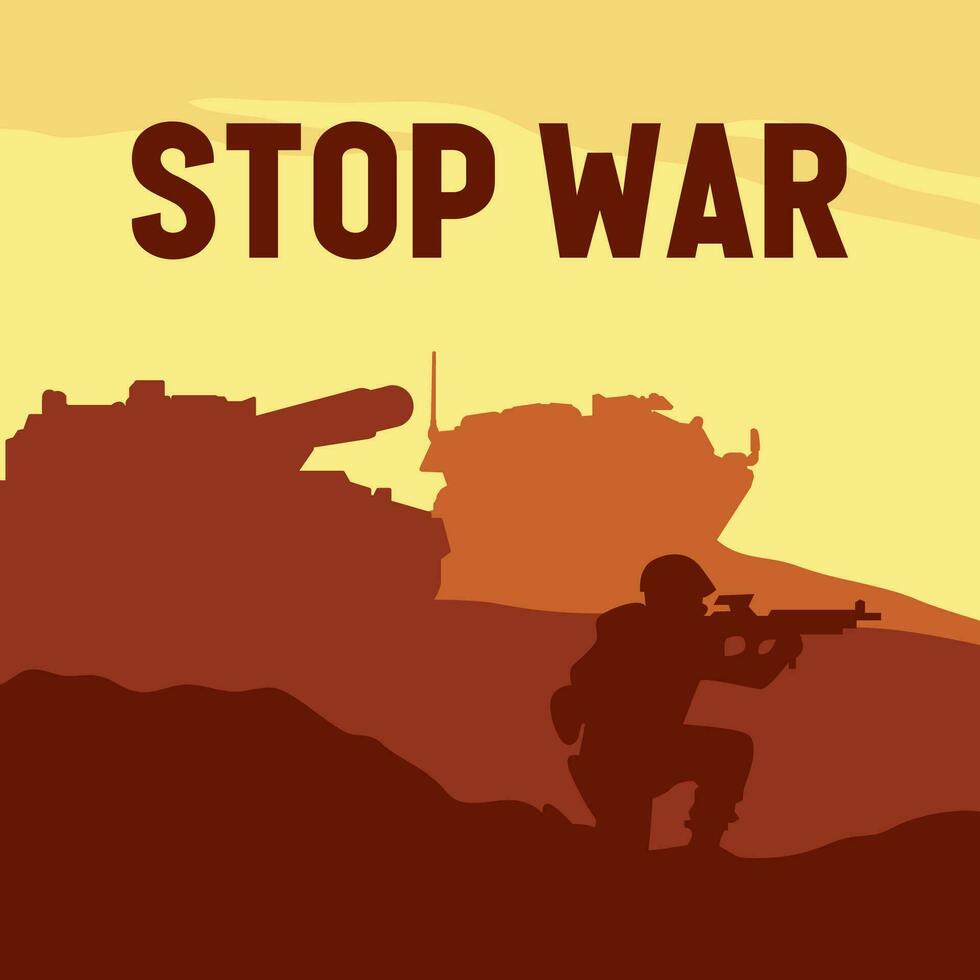 Vector illustration Stop the War. No war concept illustration background. Vector eps 10