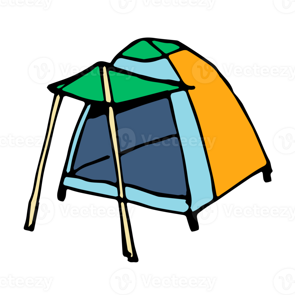 Camping doodle hand drawn png