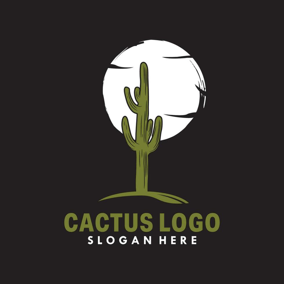 cactus logo design template vector Illustration