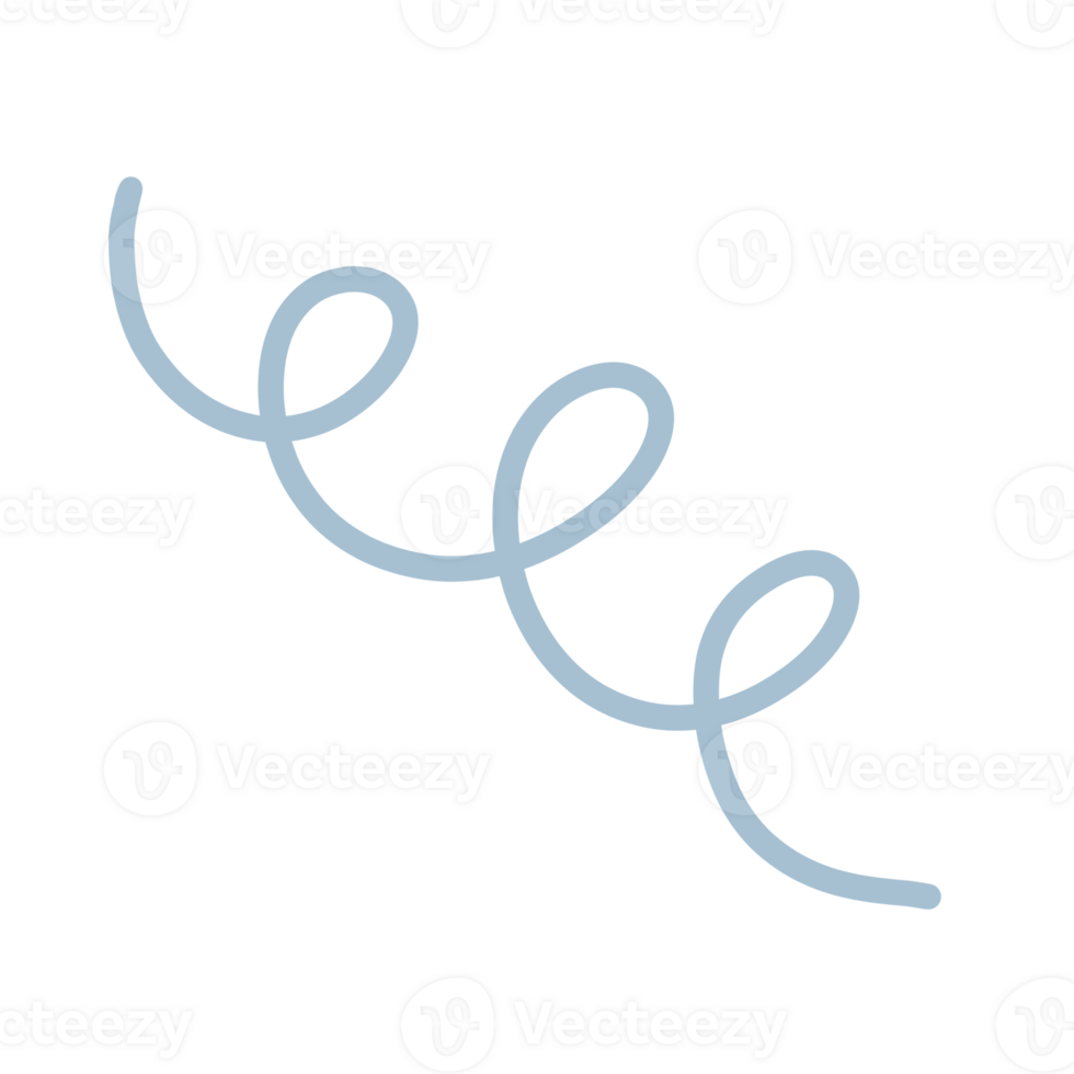 Blue Line Element Doodle Line For Decorative png