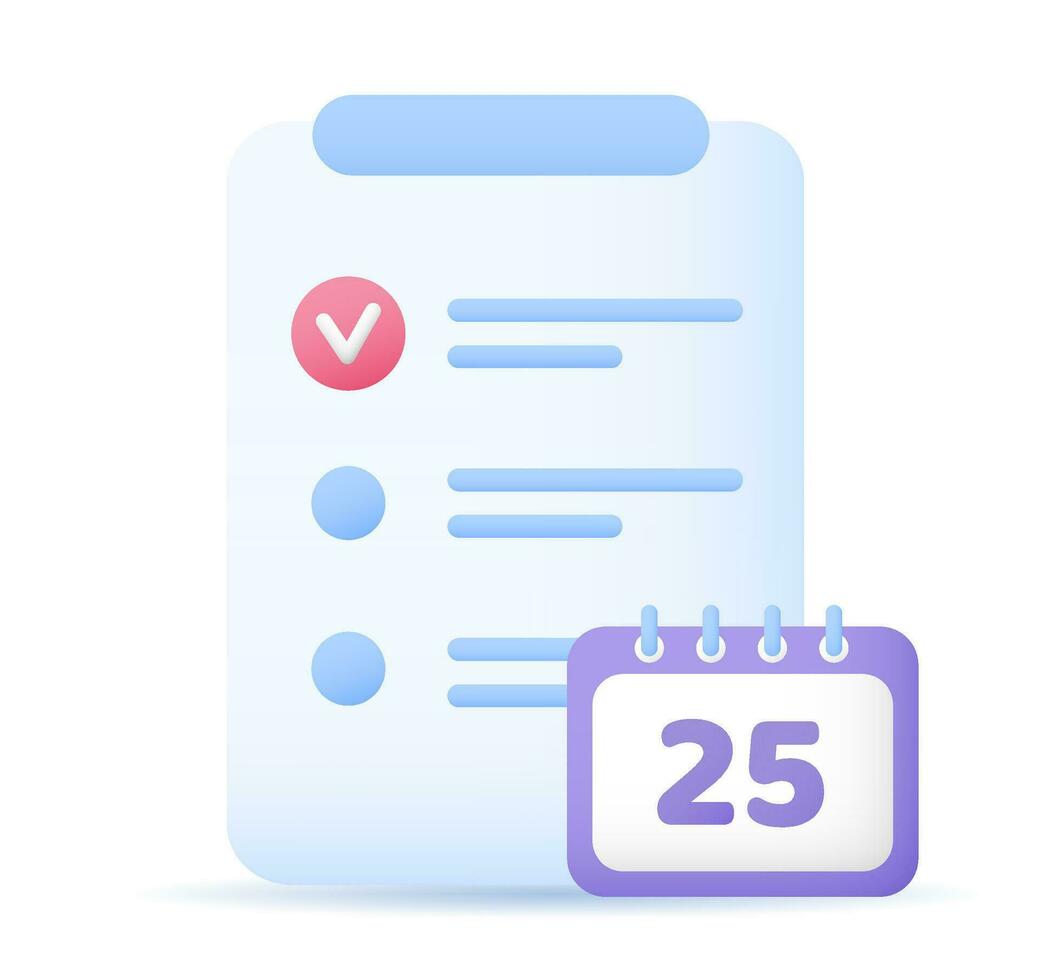 Schedule planning Check list document icon vector