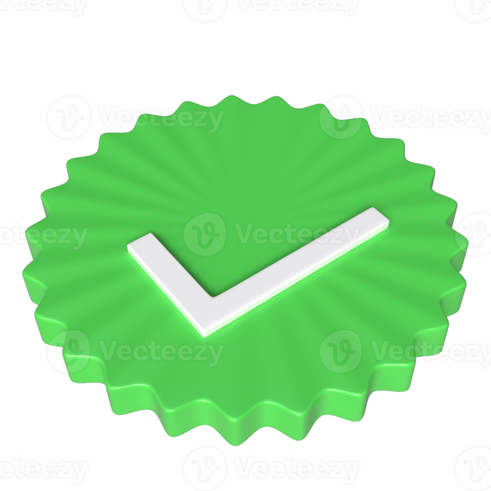 3d branco Carraça em verde Estrela forma - símbolo do realização e sucesso png