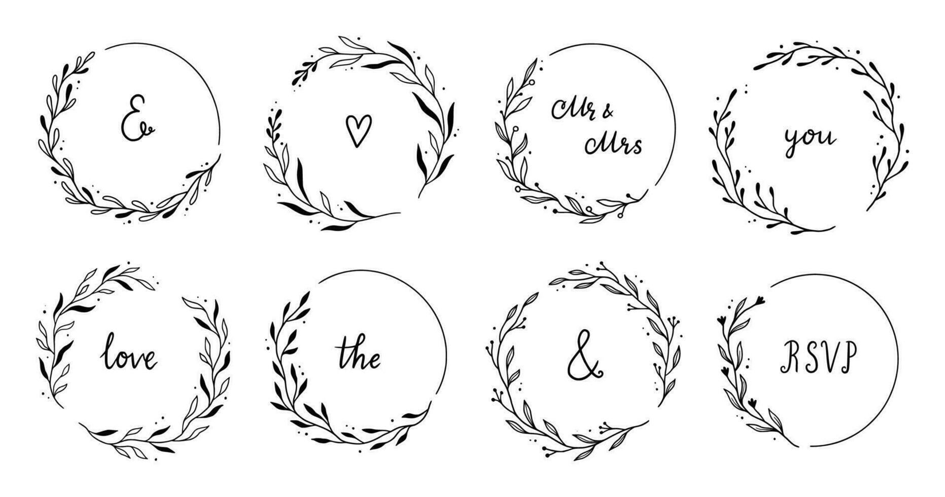 Wreath leaf circle border frame vector