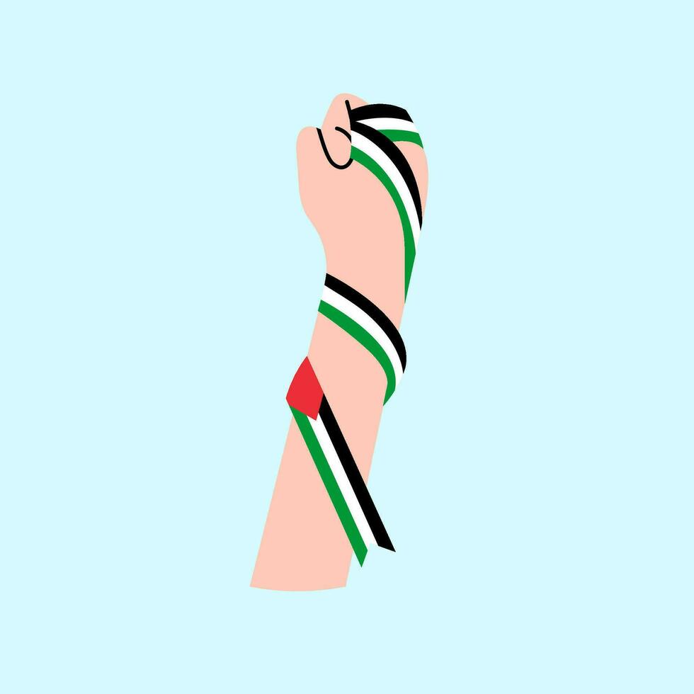 Hand With Palestine Flag Illustration vector