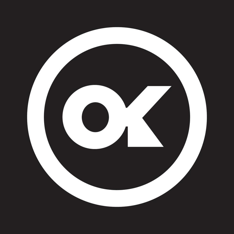 Creative letter OK logo design,OK modern letter logo design concept,OK logo mark vector