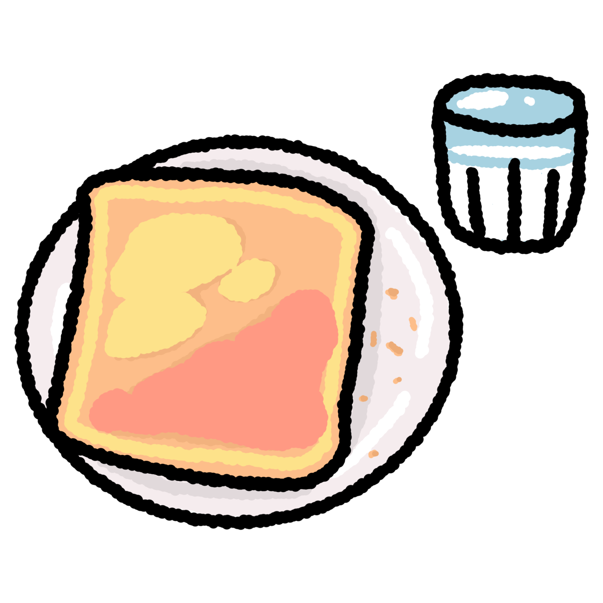 Slices Of Bread And Milk Doodle Cartoon Style 34916473 PNG slices-of-bread-and-milk-doodle-cartoon-style-34916473-png