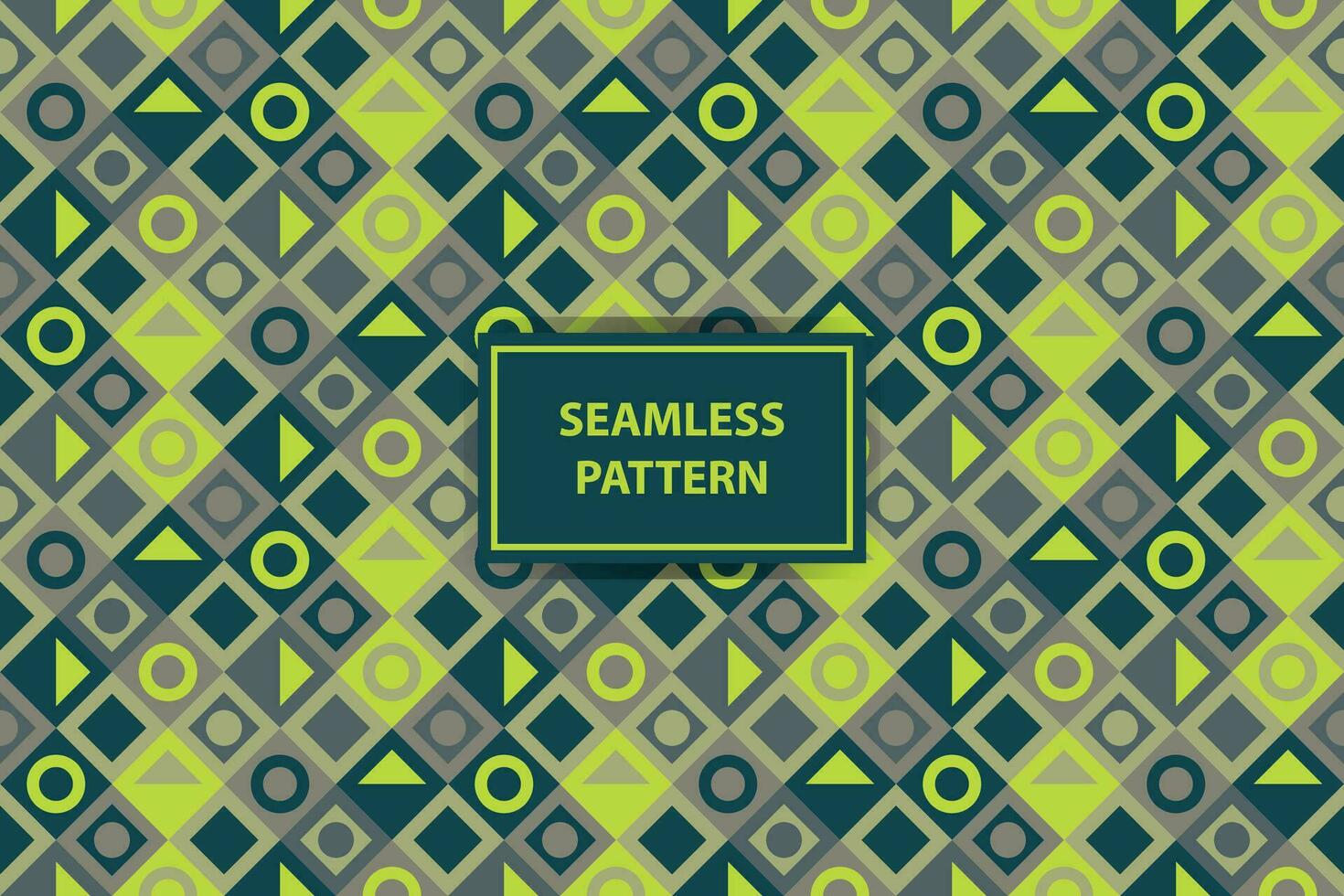 Abstract Geometric Artwork in shades of green, Bauhaus art style. Repeating geometric pattern. Vector Art. EPS 10.