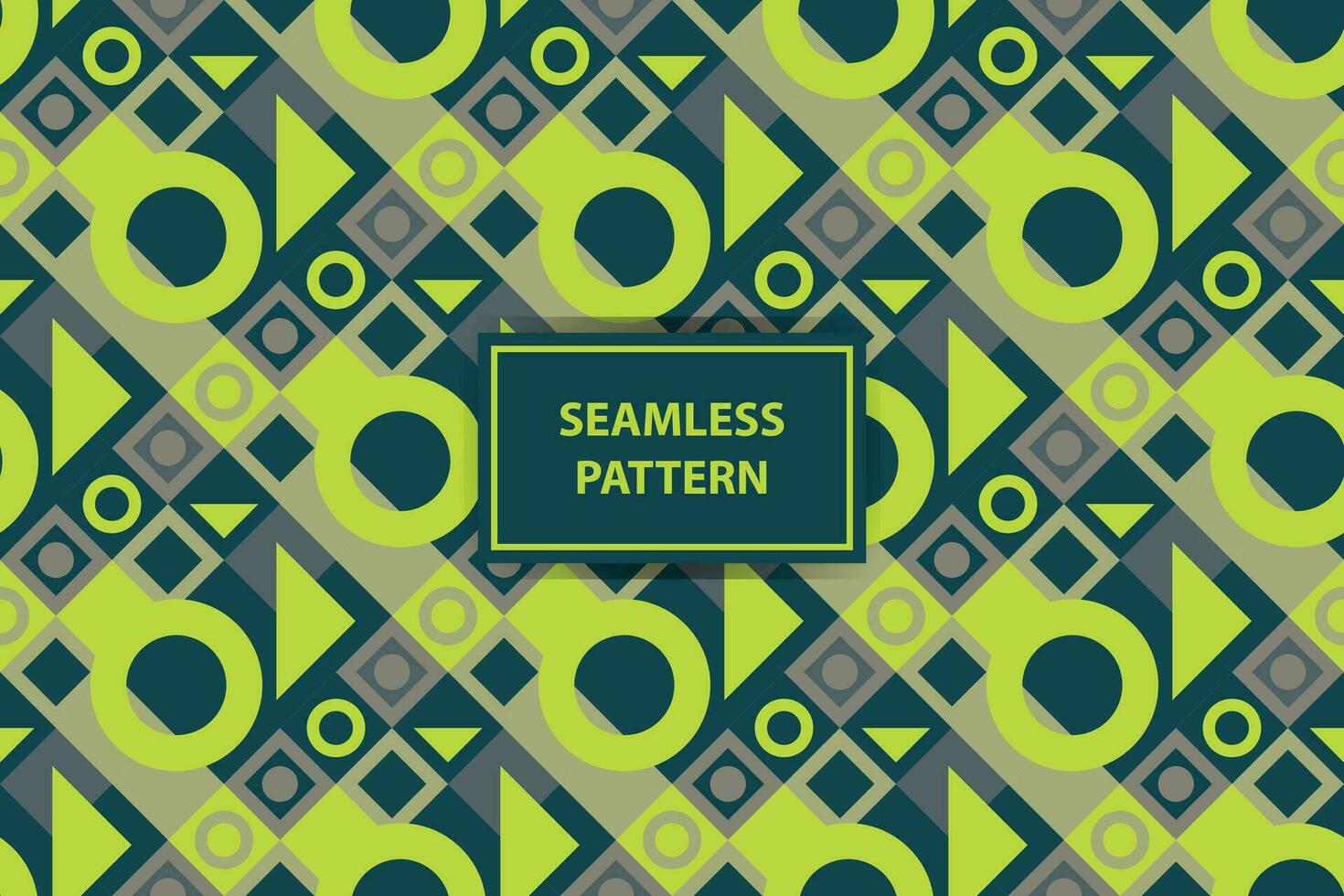 Abstract Geometric Artwork in shades of green, Bauhaus art style. Repeating geometric pattern. Vector Art. EPS 10.