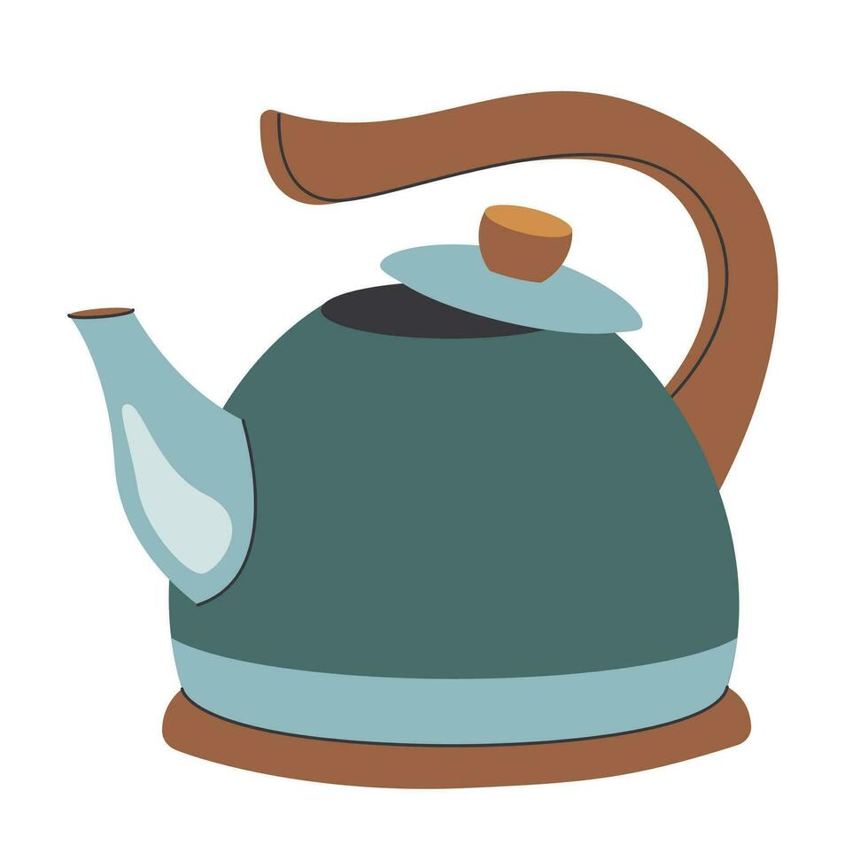 vector ilustración de un cocina tetera aislado en un blanco antecedentes. cocina artículos y té fiesta elementos.