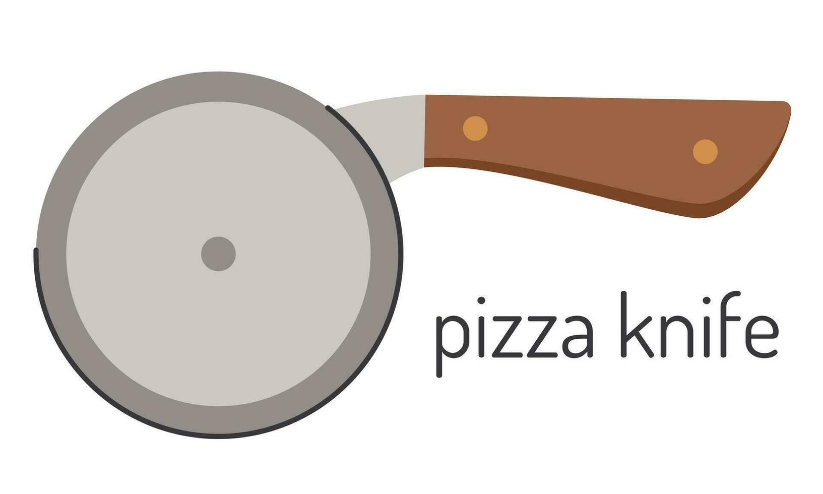 Vector illustration of kitchen accessories, pizza knife. Stock vector illustration
