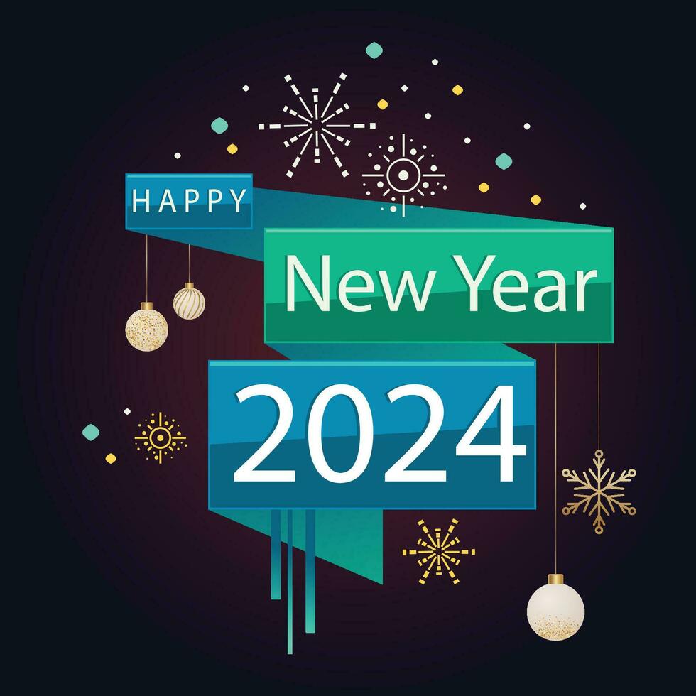 Vector happy new year invitation greeting